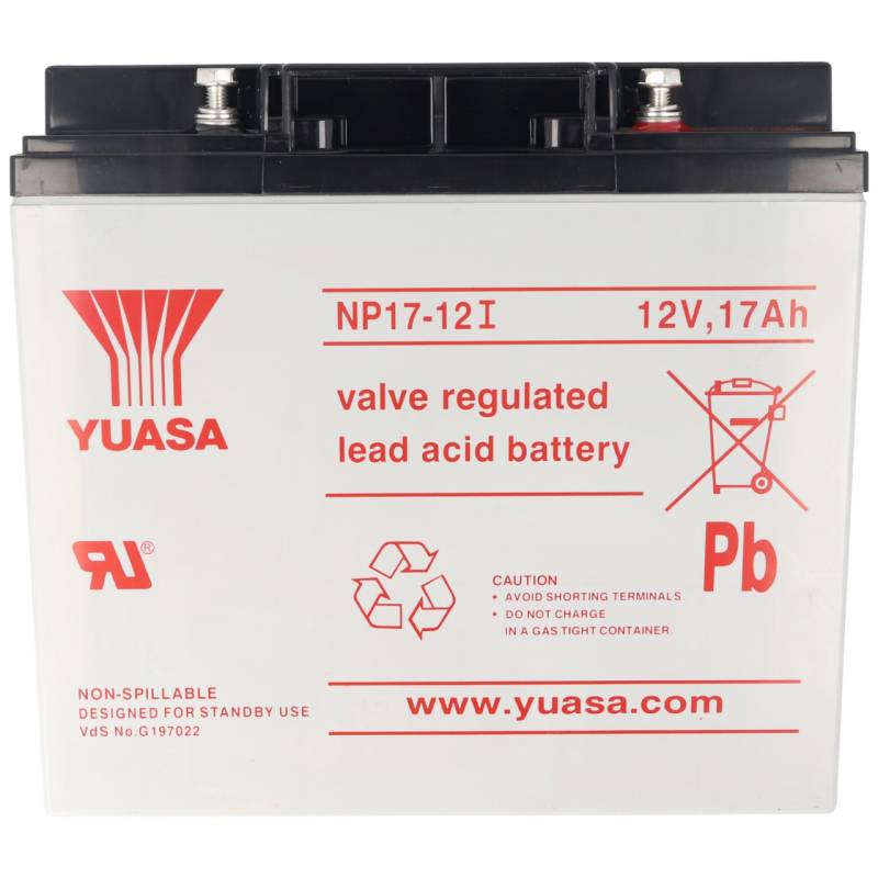 Yuasa NP17-12I mit M5 Schraubanschluss am Plus- und Minuspol von Yuasa
