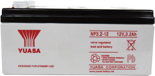 Yuasa NP3.2-12 NP3.2-12 Bleiakku 12V 3.2Ah Blei-Vlies (AGM) (B x H x T) 134 x 64 x 67mm Flachstecker von Yuasa