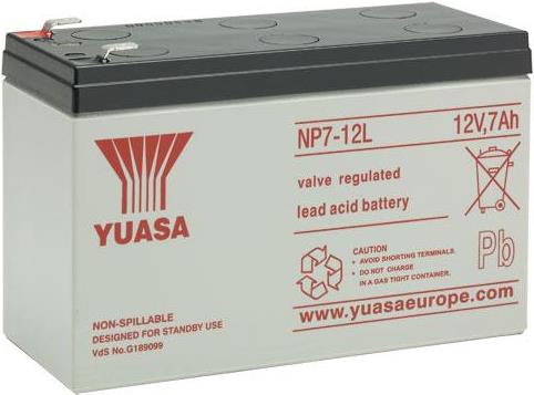 Yuasa NP7-12L Valve Regulated Lead Acid (VRLA) 7000mAh 12V Wiederaufladbare Batterie (YUANP7-12L) von Yuasa