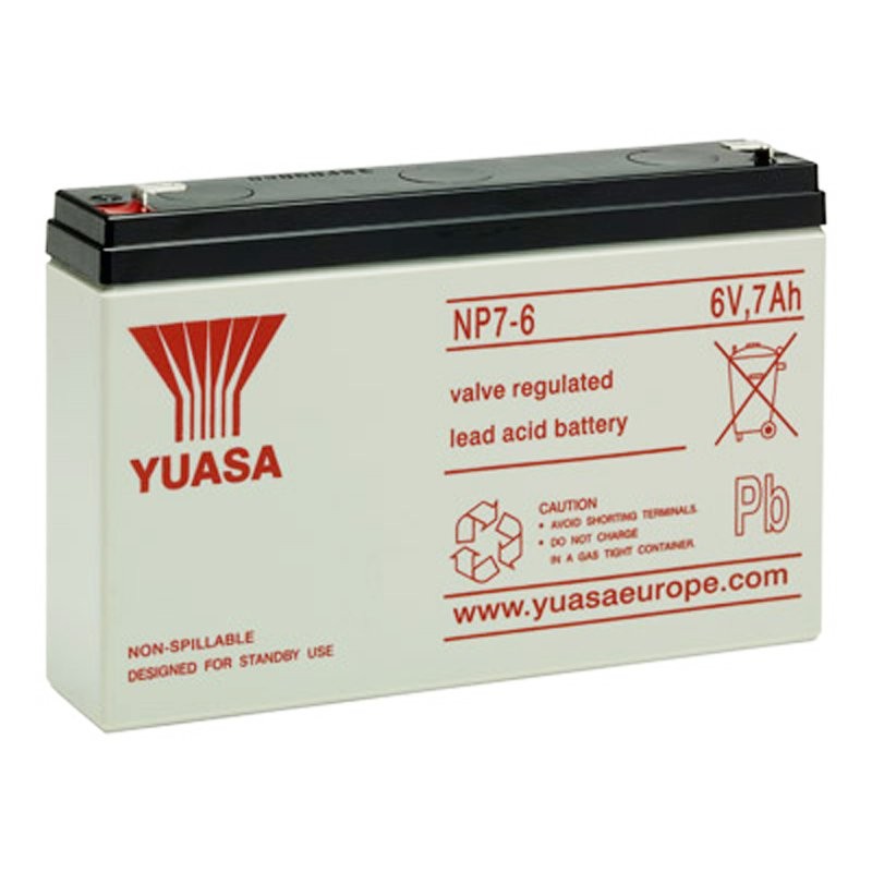 Yuasa NP7-6 Akku Blei PB 6 Volt 7Ah Faston 4,8mm Yuasa NP7-6 Akku Blei PB 6 Volt 7Ah Faston 4,8mm von Yuasa