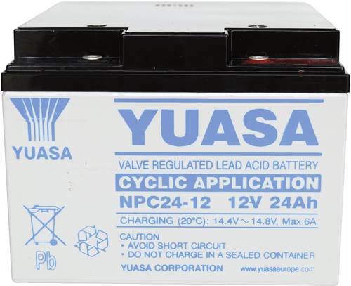 Yuasa NPC24-12 NPC24-12 Bleiakku 12V 24Ah Blei-Vlies (AGM) (B x H x T) 175 x 125 x 166mm M5-Schrauba von Yuasa