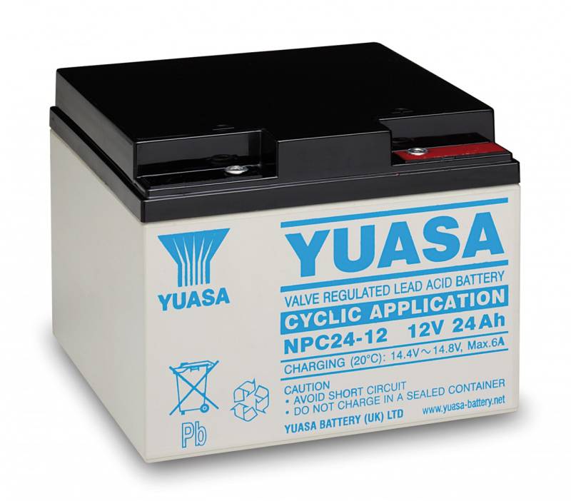 Yuasa NPC24-12I Blei Akku Zyklenfest 12 Volt, 24Ah von Yuasa