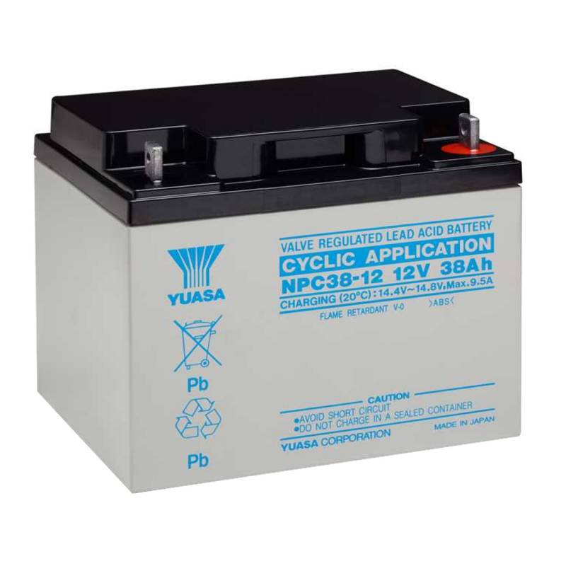 Yuasa NPC38-12 12V 38Ah zyklenfest mit M5 Schraubanschluss von Yuasa