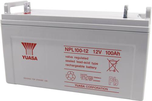 Yuasa NPL100-12 NP100-12 Bleiakku 12V 100Ah Blei-Vlies (AGM) (B x H x T) 407 x 240 x 172mm M10-Schra von Yuasa