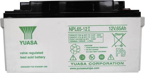 Yuasa NPL65-12 NPL65-12 Bleiakku 12V 65Ah Blei-Vlies (AGM) (B x H x T) 350 x 174 x 166mm M6-Schrauba von Yuasa