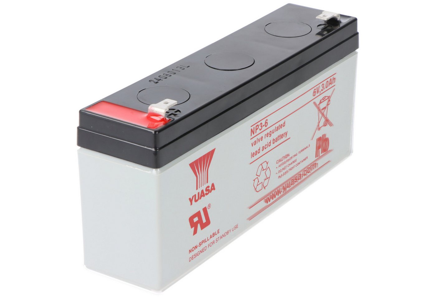 Yuasa Yuasa NP3-6 Akku Blei PB 6 Volt 3Ah Faston 4,8mm Akku 3000 mAh (6,0 V) von Yuasa