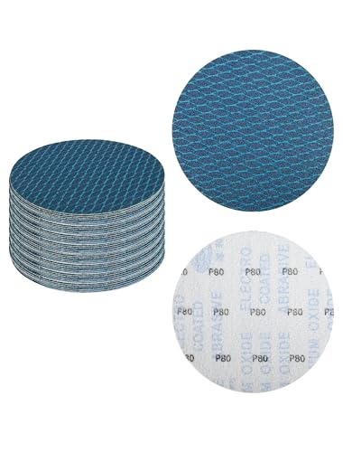 Diamant-Form 150mm Schleifpapier 80 Körnung, 32 Stück 150mm Schleifscheiben 6 inch Schleifpads für Schleifmaschine Poliermaschine Exzenterschleifer (Blau) von Yubpaiy