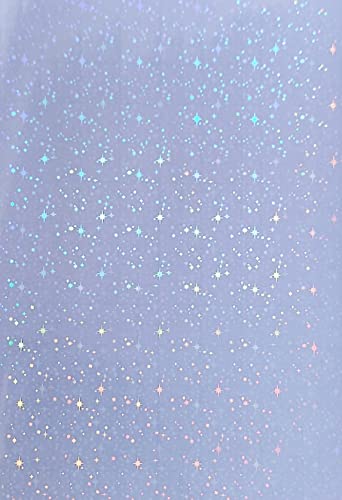 Yudeaner 25 Blatt A4 Größe Sterne Glitter Holografisches Kaltlaminat Regenbogen Aufkleber Papier Premium Overlay Laminierung Wasserdichte Transparente selbstklebende Folie von Yudeaner
