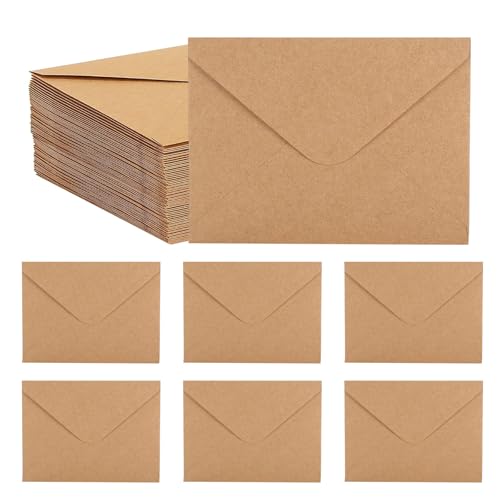 Braun Briefumschläge, 100 Stück Vintage Kraft Umschlag, 16 x 11cm Kraft Umschlag Set, Nassklebung mit spitzer Klappe, Geeignet für DIY, Weihnachtskarten, Geburtstagskarten, Einladungen Braun Briefumschläge, 100 Stück Vintage Kraft Umschlag, 16 x 11cm Kraft Umschlag Set, Nassklebung mit spitzer Klappe, Geeignet für DIY, Weihnachtskarten, Geburtstagskarten, Einladungen von Yudobliss