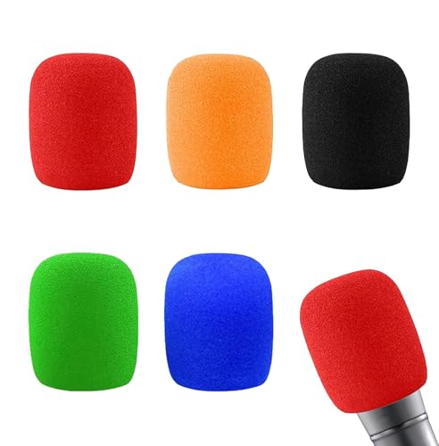 5 Stück Popschutz Mikrofon Windschutz,Schaumstoff Mikrofonabdeckung,Pop Filter und Windschutz Set,Schaumstoff-Mikrofon Windschutz,Ersatz-Windschutz Pop-Filter für Mikrofone für KTV,Outdoor Aktivitäten von YueJieSelected
