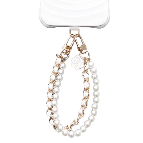 Handy Armband,Handy Kette Perlen,Handykette Kurz,Handyanhänger Schlüsselband Boho Glitzer,Handykette Perlen Kurz Süße Handgelenkschlaufe Und Mode Universal Phone Ketten Abnehmbar Handy-Schlüsselband von YueJieSelected