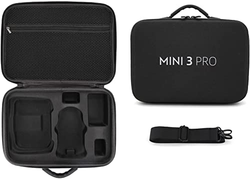 YueLi Mini 3 Pro Tragetasche, wasserdicht, Hartschale, tragbare Reise-Aufbewahrungstasche mit Schultergurt für DJI Mini 3 Pro professionelles Drohnenzubehör (Black) von YueLi