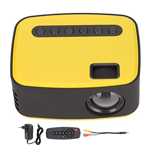 Yuecoom 100‑240 V 1920 x 1080 P 2 W Schwarz Gelb Mini-Projektor, Tragbarer Projektor mit Micro-USB-Schnittstelle, Großbild-Filmprojektor für Smartphone(EU) von Yuecoom