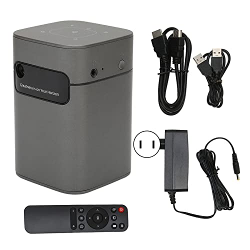 Yuecoom 1080P 100-240V HD Quad Core Mini-Projektor, 2 GB 32 GB Dualband 2,4 G 5 G HiFi DLP-Technologie WiFi-Projektor, schnell korrigierter intelligenter tragbarer Projektor für zu Hause(EU) von Yuecoom