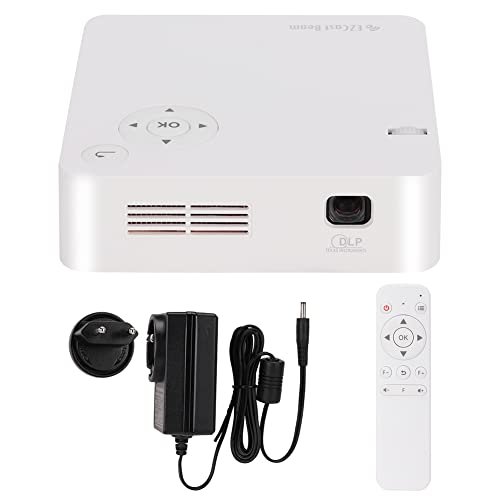 Yuecoom 110-240V 1080P HD Mini-Projektor, LED-WiFi-Drahtlosverbindung, tragbarer Heimkino-Projektor, Kleiner Projektor für Schlafzimmer-Filmspiel(EU) von Yuecoom