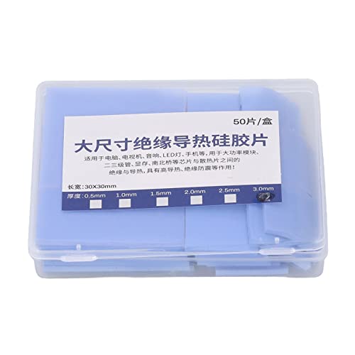Yuecoom 50-teiliges wärmeleitendes Silikonpad, CPU-Kühl-Silikonpad-Kit, stoßfeste Isolierung, Thermopads für Computer-CPU-GPU-IC-Board-Chip von Yuecoom