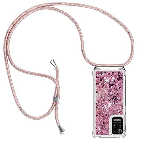 YuhooTech Handykette Hülle Kompatibel mit LG K52/K42/K62/Q52 - Quicksand Glitzer Hülle mit Band - Silikon Handyhülle mit Kordel Umhängenband - Schnur mit Treibsand Case zum Umhängen YuhooTech Handykette Hülle Kompatibel mit LG K52/K42/K62/Q52 - Quicksand Glitzer Hülle mit Band - Silikon Handyhülle mit Kordel Umhängenband - Schnur mit Treibsand Case zum Umhängen von YuhooTech