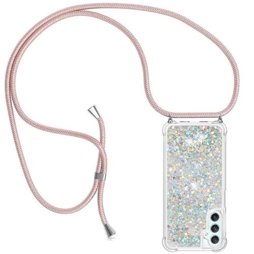 YuhooTech Handykette Hülle Kompatibel mit Samsung Galaxy A25 5G Handyhülle - Quicksand Glitzer Hülle mit Band - Silikon Handyhülle mit Kordel Umhängenband - Schnur mit Treibsand Case zum Umhängen YuhooTech Handykette Hülle Kompatibel mit Samsung Galaxy A25 5G Handyhülle - Quicksand Glitzer Hülle mit Band - Silikon Handyhülle mit Kordel Umhängenband - Schnur mit Treibsand Case zum Umhängen von YuhooTech
