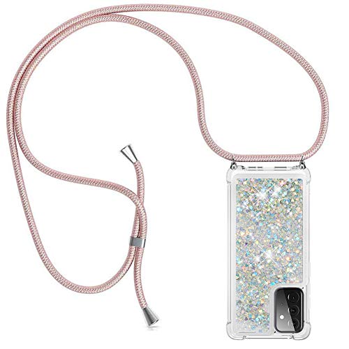 YuhooTech Handykette Hülle Kompatibel mit Samsung Galaxy A72 5G - Quicksand Glitzer Hülle mit Band - Silikon Handyhülle mit Kordel Umhängenband - Schnur mit Treibsand Case zum Umhängen YuhooTech Handykette Hülle Kompatibel mit Samsung Galaxy A72 5G - Quicksand Glitzer Hülle mit Band - Silikon Handyhülle mit Kordel Umhängenband - Schnur mit Treibsand Case zum Umhängen von YuhooTech