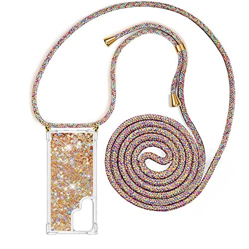 YuhooTech Handykette Hülle Kompatibel mit Samsung Galaxy S22 Ultra Handyhülle - Quicksand Glitzer Hülle mit Band - Silikon Handyhülle mit Kordel Umhängenband - Schnur mit Treibsand Case zum Umhängen YuhooTech Handykette Hülle Kompatibel mit Samsung Galaxy S22 Ultra Handyhülle - Quicksand Glitzer Hülle mit Band - Silikon Handyhülle mit Kordel Umhängenband - Schnur mit Treibsand Case zum Umhängen von YuhooTech