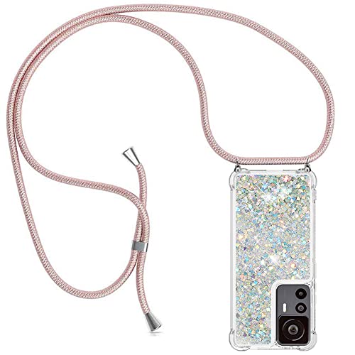 YuhooTech Handykette Hülle Kompatibel mit Xiaomi 12T / 12T Pro - Quicksand Glitzer Hülle mit Band - Silikon Handyhülle mit Kordel Umhängenband - Schnur mit Treibsand Case zum Umhängen YuhooTech Handykette Hülle Kompatibel mit Xiaomi 12T / 12T Pro - Quicksand Glitzer Hülle mit Band - Silikon Handyhülle mit Kordel Umhängenband - Schnur mit Treibsand Case zum Umhängen von YuhooTech
