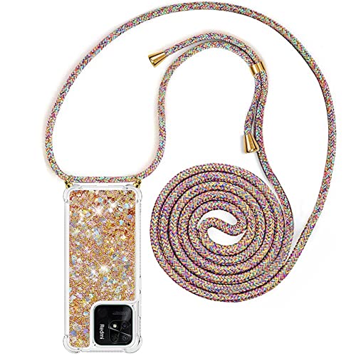 YuhooTech Handykette Hülle Kompatibel mit Xiaomi Redmi 10C - Quicksand Glitzer Hülle mit Band - Silikon Handyhülle mit Kordel Umhängenband - Schnur mit Treibsand Case zum Umhängen YuhooTech Handykette Hülle Kompatibel mit Xiaomi Redmi 10C - Quicksand Glitzer Hülle mit Band - Silikon Handyhülle mit Kordel Umhängenband - Schnur mit Treibsand Case zum Umhängen von YuhooTech