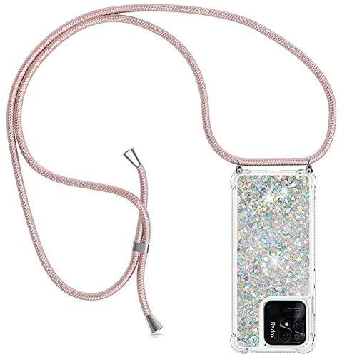 YuhooTech Handykette Hülle Kompatibel mit Xiaomi Redmi 10C - Quicksand Glitzer Hülle mit Band - Silikon Handyhülle mit Kordel Umhängenband - Schnur mit Treibsand Case zum Umhängen YuhooTech Handykette Hülle Kompatibel mit Xiaomi Redmi 10C - Quicksand Glitzer Hülle mit Band - Silikon Handyhülle mit Kordel Umhängenband - Schnur mit Treibsand Case zum Umhängen von YuhooTech