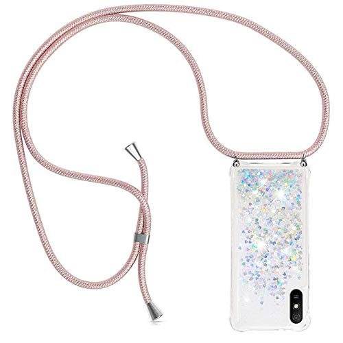 YuhooTech Handykette Hülle Kompatibel mit Xiaomi Redmi 9A - Quicksand Glitzer Hülle mit Band - Silikon Handyhülle mit Kordel Umhängenband - Schnur mit Treibsand Case zum Umhängen YuhooTech Handykette Hülle Kompatibel mit Xiaomi Redmi 9A - Quicksand Glitzer Hülle mit Band - Silikon Handyhülle mit Kordel Umhängenband - Schnur mit Treibsand Case zum Umhängen von YuhooTech