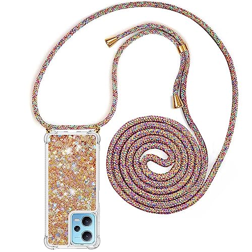 YuhooTech Handykette Hülle Kompatibel mit Xiaomi Redmi Note 12 4G - Quicksand Glitzer Hülle mit Band - Silikon Handyhülle mit Kordel Umhängenband - Schnur mit Treibsand Case zum Umhängen YuhooTech Handykette Hülle Kompatibel mit Xiaomi Redmi Note 12 4G - Quicksand Glitzer Hülle mit Band - Silikon Handyhülle mit Kordel Umhängenband - Schnur mit Treibsand Case zum Umhängen von YuhooTech