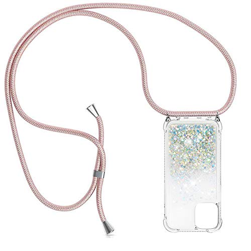 YuhooTech Handykette Hülle Kompatibel mit iPhone 12 Mini Handyhülle Quicksand Glitzer Hülle mit Band - Silikon Handyhülle mit Kordel Umhängenband - Schnur mit Treibsand Case zum Umhängen YuhooTech Handykette Hülle Kompatibel mit iPhone 12 Mini Handyhülle Quicksand Glitzer Hülle mit Band - Silikon Handyhülle mit Kordel Umhängenband - Schnur mit Treibsand Case zum Umhängen von YuhooTech