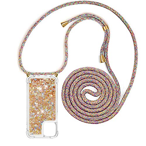 YuhooTech Handykette Hülle Kompatibel mit iPhone 12 Pro Max Handyhülle Quicksand Glitzer Hülle mit Band - Silikon Handyhülle mit Kordel Umhängenband - Schnur mit Treibsand Case zum Umhängen YuhooTech Handykette Hülle Kompatibel mit iPhone 12 Pro Max Handyhülle Quicksand Glitzer Hülle mit Band - Silikon Handyhülle mit Kordel Umhängenband - Schnur mit Treibsand Case zum Umhängen von YuhooTech