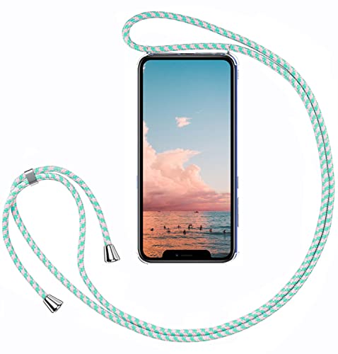 YuhooTech Handykette Hülle Kompatibel mit iPhone 13 Mini Handyhülle, Smartphone Necklace Hülle mit Band - Handyhülle mit Kordel Umhängenband - Schnur mit Case zum umhängen in Grünes Pulver von YuhooTech