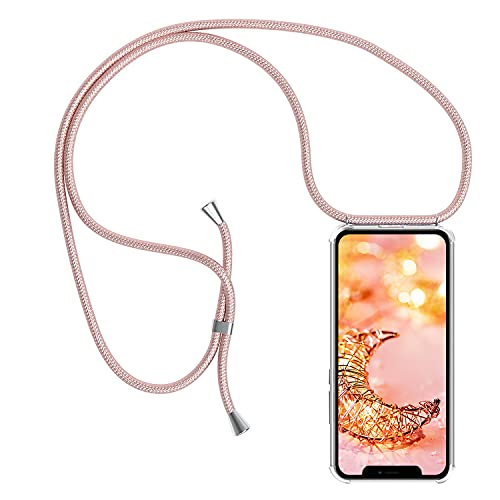 YuhooTech Handykette Hülle Kompatibel mit iPhone 13 Mini Handyhülle, Smartphone Necklace Hülle mit Band - Handyhülle mit Kordel Umhängenband - Schnur mit Case zum umhängen in Rose Gold von YuhooTech