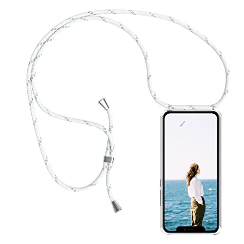 YuhooTech Handykette Hülle Kompatibel mit iPhone 13 Mini Handyhülle, Smartphone Necklace Hülle mit Band - Handyhülle mit Kordel Umhängenband - Schnur mit Case zum umhängen in Weiß von YuhooTech