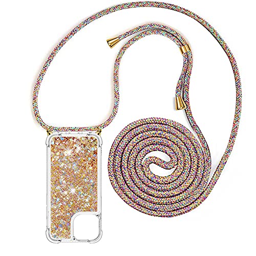 YuhooTech Handykette Hülle Kompatibel mit iPhone 13 Mini Handyhülle Quicksand Glitzer Hülle mit Band - Silikon Handyhülle mit Kordel Umhängenband - Schnur mit Treibsand Case zum Umhängen YuhooTech Handykette Hülle Kompatibel mit iPhone 13 Mini Handyhülle Quicksand Glitzer Hülle mit Band - Silikon Handyhülle mit Kordel Umhängenband - Schnur mit Treibsand Case zum Umhängen von YuhooTech