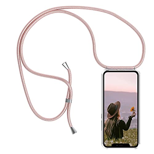 YuhooTech Handykette Hülle Kompatibel mit iPhone 13 Pro Handyhülle, Smartphone Necklace Hülle mit Band - Handyhülle mit Kordel Umhängenband - Schnur mit Case zum umhängen in Rose Gold von YuhooTech