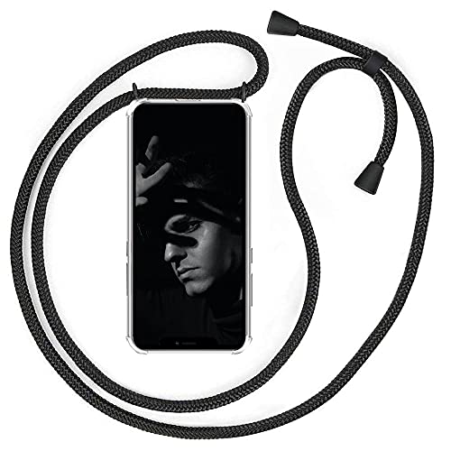 YuhooTech Handykette Hülle Kompatibel mit iPhone 13 Pro Max Handyhülle, Smartphone Necklace Hülle mit Band - Handyhülle mit Kordel Umhängenband - Schnur mit Case zum umhängen in Mattschwarz von YuhooTech