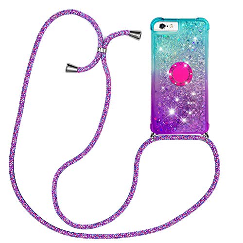 YuhooTech Handykette Hülle Kompatibel mit iPhone 6 / iPhone 6S Handyhülle Quicksand Glitzer Hülle mit Band - Silikon Handyhülle mit Kordel Umhängenband - Schnur mit Treibsand Case zum Umhängen YuhooTech Handykette Hülle Kompatibel mit iPhone 6 / iPhone 6S Handyhülle Quicksand Glitzer Hülle mit Band - Silikon Handyhülle mit Kordel Umhängenband - Schnur mit Treibsand Case zum Umhängen von YuhooTech