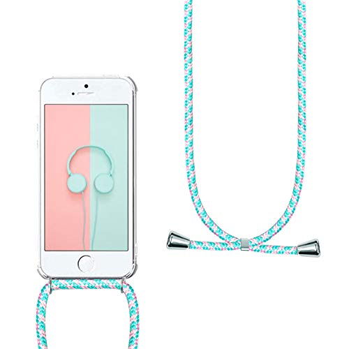 YuhooTech Handykette Hülle für iPhone 5 / 5S / SE(2016)- 4,0" Display, Smartphone Necklace Hülle mit Band - Handyhülle mit Kordel Umhängenband - Schnur mit Case zum umhängen in Grünes Pulver von YuhooTech