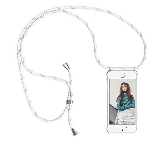 YuhooTech Handykette Hülle für iPhone 7/ iPhone 8/ iPhone SE 2020 Handyhülle, Smartphone Necklace Hülle mit Band - Handyhülle mit Kordel Umhängenband - Schnur mit Case zum umhängen in Weiß von YuhooTech