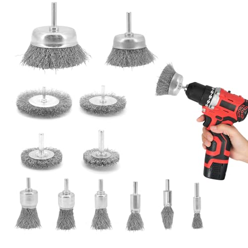 Yuhtech 12 Stück Drahtbürste Bohrmaschine, 6mm Drahtbürste Akkuschrauber, Stahlbürste Akkuschrauber zum Polieren, Schleifen, Entrosten und Entgraten Yuhtech 12 Stück Drahtbürste Bohrmaschine, 6mm Drahtbürste Akkuschrauber, Stahlbürste Akkuschrauber zum Polieren, Schleifen, Entrosten und Entgraten von Yuhtech