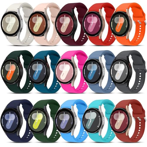 YuiYuKa 15 Stück Sportarmband für Samsung Galaxy Watch 7 6 5 4 FE Armband 44mm 40mm/5Pro 45mm/Watch 6 4 Classic 47mm 46mm 43mm 42mm Damen Herren,No Gap Silikon Ersatzarmband für Galaxy Watch 7 6 5 4 YuiYuKa 15 Stück Sportarmband für Samsung Galaxy Watch 7 6 5 4 FE Armband 44mm 40mm/5Pro 45mm/Watch 6 4 Classic 47mm 46mm 43mm 42mm Damen Herren,No Gap Silikon Ersatzarmband für Galaxy Watch 7 6 5 4 von YuiYuKa