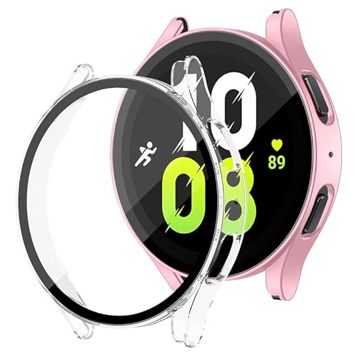 2 Stück kompatibel für Samsung Galaxy Watch 5 40mm Schutzhülle PC Ultradünne HD Case mit gehärteter Glasfolie Displayschutzfolie für Galaxy Watch 5 44mm,Klar + Roségold 2 Stück kompatibel für Samsung Galaxy Watch 5 40mm Schutzhülle PC Ultradünne HD Case mit gehärteter Glasfolie Displayschutzfolie für Galaxy Watch 5 44mm,Klar + Roségold von YuiYuKa