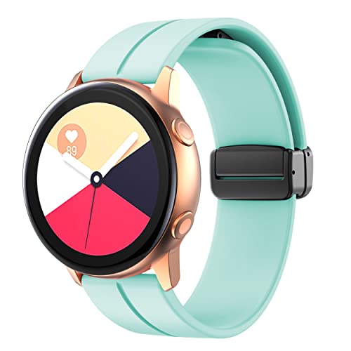 20mm Armband kompatibel für Samsung Galaxy Watch 7 6 5 4 40mm 44mm 5 Pro 45mm, Sport Silikon Magnet armband für Galaxy Watch FE 40mm/Watch 3 41mm/Watch Active 2/Galaxy Watch 6 4 Classic,hellgrün von YuiYuKa