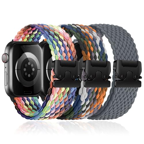 3 Stück Geflochtenes Armbänder für Apple Watch 10 Armband 46mm 42mm 40mm 44mm 45mm 41mm 38mm 49mm,Elastisches Nylon Strap Fallschirmverschluss Band für Apple Watch SE/2 iWatch 9 8 7 6 5 4 3 Ultra/2 3 Stück Geflochtenes Armbänder für Apple Watch 10 Armband 46mm 42mm 40mm 44mm 45mm 41mm 38mm 49mm,Elastisches Nylon Strap Fallschirmverschluss Band für Apple Watch SE/2 iWatch 9 8 7 6 5 4 3 Ultra/2 von YuiYuKa