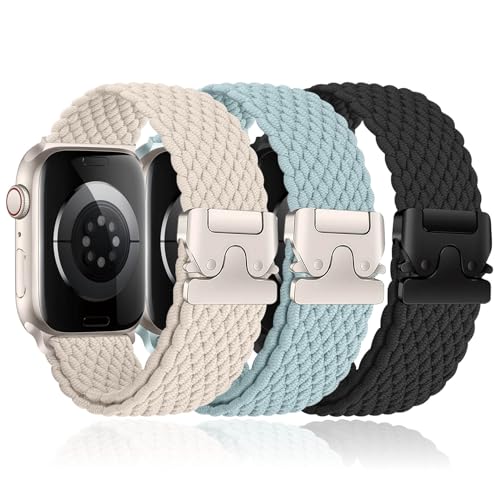 3 Stück Geflochtenes Armbänder für Apple Watch 10 Armband 46mm 42mm 40mm 44mm 45mm 41mm 38mm 49mm,Elastisches Nylon Strap Fallschirmverschluss Band für Apple Watch SE/2 iWatch 9 8 7 6 5 4 3 Ultra/2 3 Stück Geflochtenes Armbänder für Apple Watch 10 Armband 46mm 42mm 40mm 44mm 45mm 41mm 38mm 49mm,Elastisches Nylon Strap Fallschirmverschluss Band für Apple Watch SE/2 iWatch 9 8 7 6 5 4 3 Ultra/2 von YuiYuKa