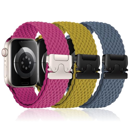 3 Stück Geflochtenes Armbänder für Apple Watch 10 Armband 46mm 42mm 40mm 44mm 45mm 41mm 38mm 49mm,Elastisches Nylon Strap Fallschirmverschluss Band für Apple Watch SE/2 iWatch 9 8 7 6 5 4 3 Ultra/2 3 Stück Geflochtenes Armbänder für Apple Watch 10 Armband 46mm 42mm 40mm 44mm 45mm 41mm 38mm 49mm,Elastisches Nylon Strap Fallschirmverschluss Band für Apple Watch SE/2 iWatch 9 8 7 6 5 4 3 Ultra/2 von YuiYuKa