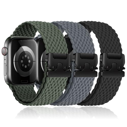 3 Stück Geflochtenes Armbänder für Apple Watch 10 Armband 46mm 42mm 40mm 44mm 45mm 41mm 38mm 49mm,Elastisches Nylon Strap Fallschirmverschluss Band für Apple Watch SE/2 iWatch 9 8 7 6 5 4 3 Ultra/2 3 Stück Geflochtenes Armbänder für Apple Watch 10 Armband 46mm 42mm 40mm 44mm 45mm 41mm 38mm 49mm,Elastisches Nylon Strap Fallschirmverschluss Band für Apple Watch SE/2 iWatch 9 8 7 6 5 4 3 Ultra/2 von YuiYuKa