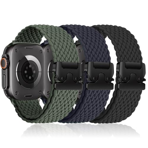 3 Stück Geflochtenes Armbänder für Apple Watch Ultra/2 Armband 49mm 46mm 40mm 44mm 45mm 41mm 42mm 38mm,Elastisches Nylon Strap Fallschirmverschluss Band für Apple Watch 10 iWatch 9 8 7 6 5 4 3 SE/2 3 Stück Geflochtenes Armbänder für Apple Watch Ultra/2 Armband 49mm 46mm 40mm 44mm 45mm 41mm 42mm 38mm,Elastisches Nylon Strap Fallschirmverschluss Band für Apple Watch 10 iWatch 9 8 7 6 5 4 3 SE/2 von YuiYuKa