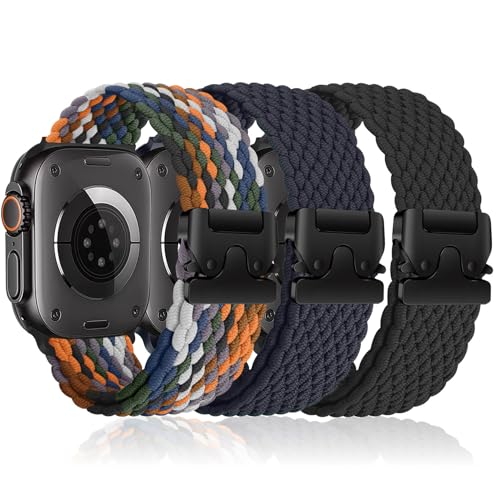 3 Stück Geflochtenes Armbänder für Apple Watch Ultra/2 Armband 49mm 46mm 40mm 44mm 45mm 41mm 42mm 38mm,Elastisches Nylon Strap Fallschirmverschluss Band für Apple Watch 10 iWatch 9 8 7 6 5 4 3 SE/2 3 Stück Geflochtenes Armbänder für Apple Watch Ultra/2 Armband 49mm 46mm 40mm 44mm 45mm 41mm 42mm 38mm,Elastisches Nylon Strap Fallschirmverschluss Band für Apple Watch 10 iWatch 9 8 7 6 5 4 3 SE/2 von YuiYuKa
